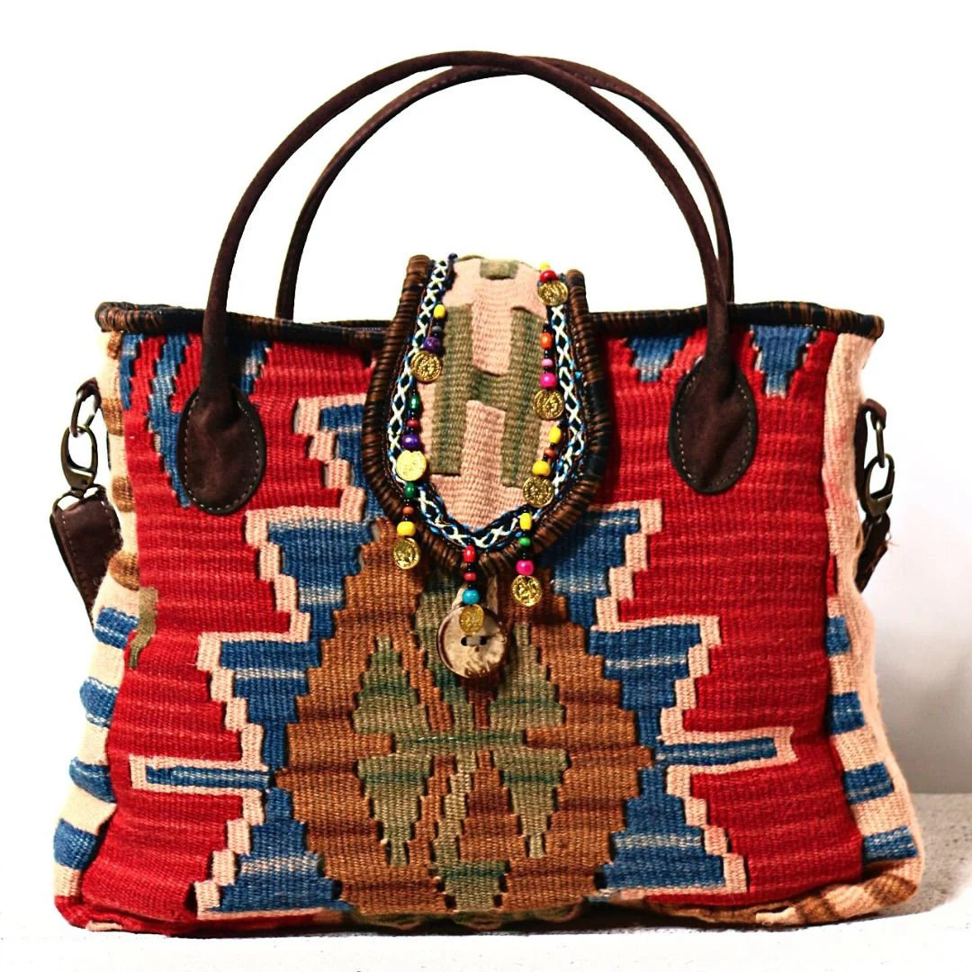 HANDMADE TRADITIONAL STAR Motif Anatolian Kilim Bag, Rug Shoulder Purse, Boho Bag, Turkish Bag, H... | Etsy (US)