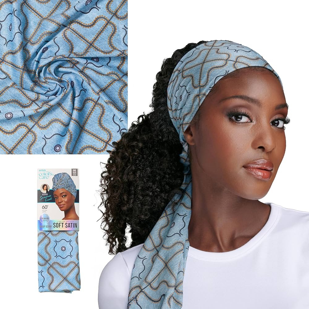 KISS COLORS & CARE Limited Edition BIFC Premium Soft Satin Wrap Scarf, Smooth & Comfortable All D... | Amazon (US)