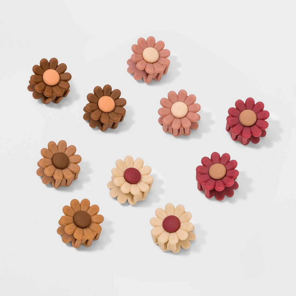 Daisy Claw Hair Clip Set 10pc - Wild Fable Earth Tones | Target