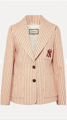 100% Authentic GUCCI Runway NY Yankees Embroidered Stripe Print Wool Blazer  | eBay | eBay US