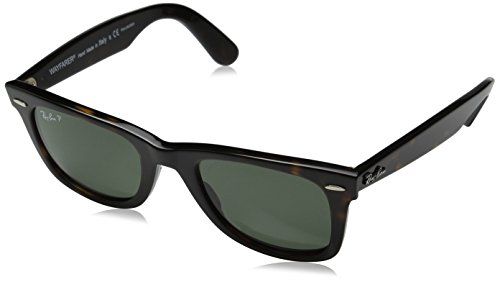 Ray-Ban RB2140 Wayfarer Sunglasses, Tortoise/Polarized Green, 50 mm | Amazon (US)