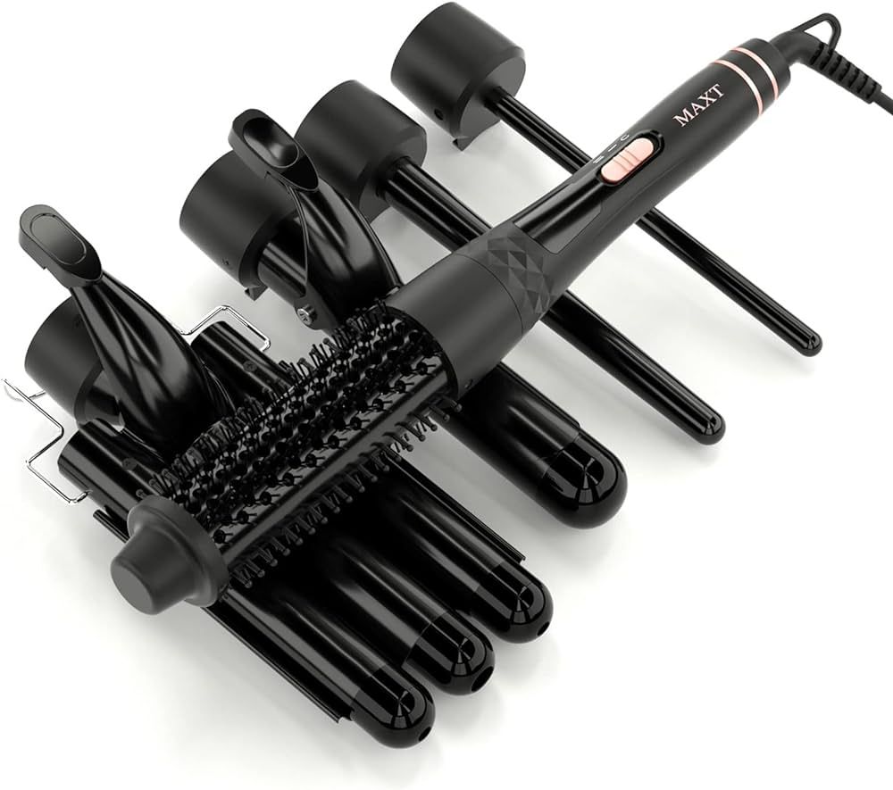 5 in 1 Hair Waver Curling Iron Wand,MAXT 3 Barrel Curling Iron Set for Long Short Soft Hard Hair,... | Amazon (US)
