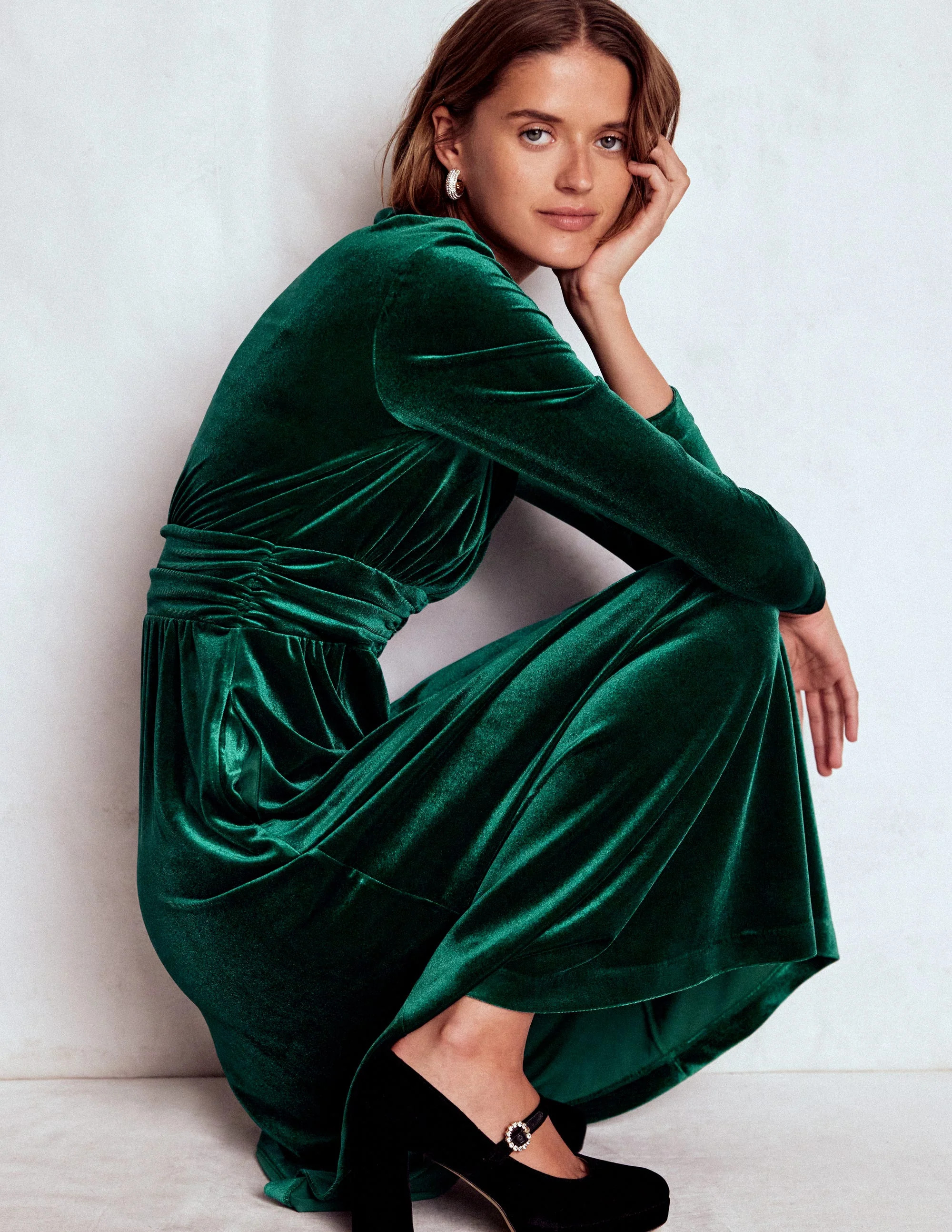 Tilda Velvet Midi Dress-Botanical Garden | Boden (US)