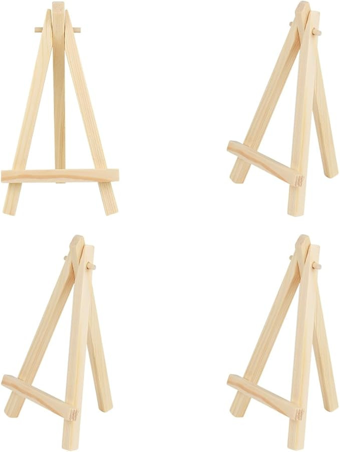 4 Pack Easel Display Stand Mini Wood Display Easels for Painting Artist Tabletop Holder Mini Wood... | Amazon (US)