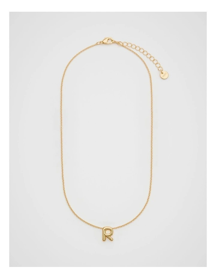 Bubble R Letter Necklace in Gold | Myer