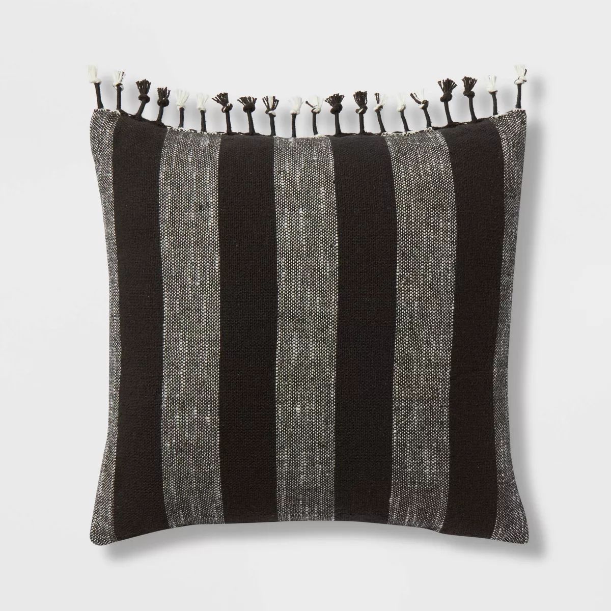 Square Modern Woven Stripe Decorative Throw Pillow Black - Threshold™ | Target