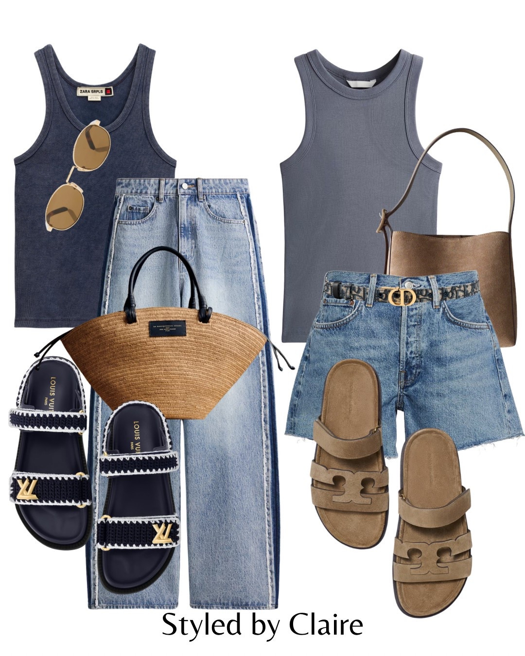 Styling Tank Tops🙋🏽‍♀️
Tags: navy grey washed Zara h&m vests ribbed jeans with side slit raffia bag navy sezane denim shorts suede bag mango sandals Tory Burch neutral beige chic women’s style capsule wardrobe basics city break Barcelona 

#LTKstyletip #LTKsummer