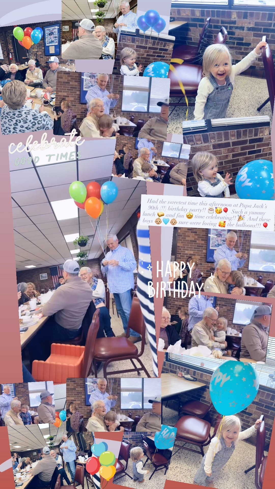Had the sweetest time this afternoon at Papa Jack’s 90th (!!) birthday party!! 🎂🥳🎈 Such a yummy lunch 🥪 and fun 🤩 time celebrating!! 🎉  And these boys 👶🏼🩵👶🏼 sure were loving 🥰 the balloons!!! 🎈
