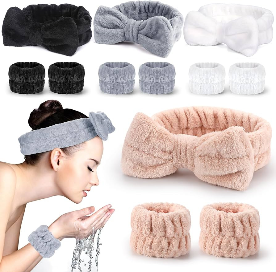 12 Pcs Face Wash Headband Wristband Set Spa Headband for Women Facial Headband Makeup Headbands S... | Amazon (US)