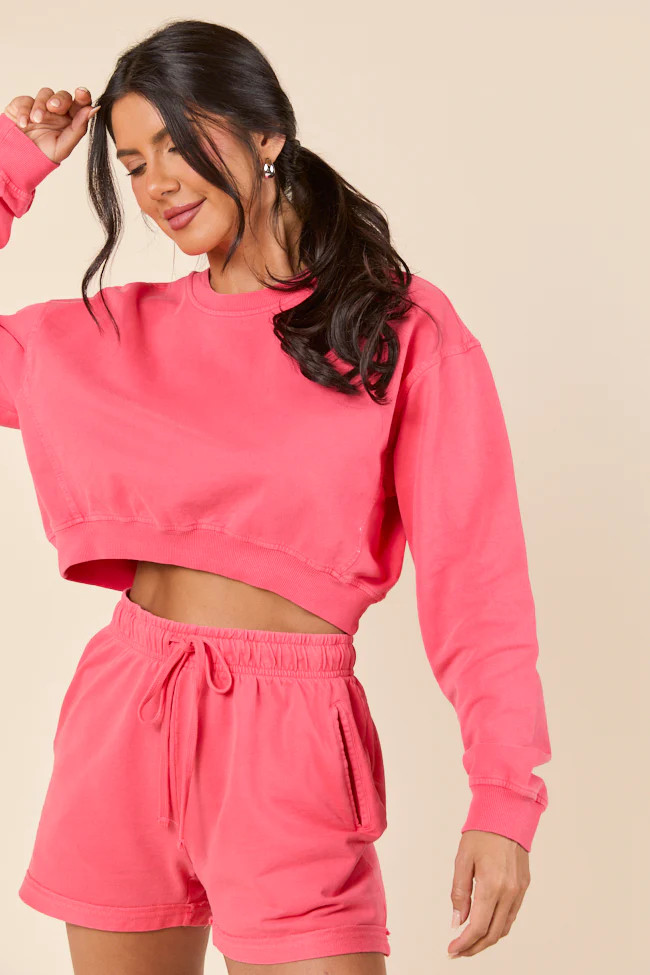 Mandy Cropped Sweatshirt | Pink Lily