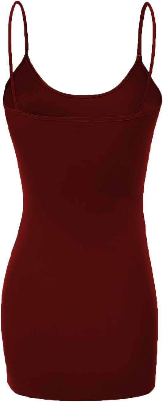 Emmalise Women's Basic Casual Long Camisole Adjustable Strap Cami Layering Top | Amazon (US)