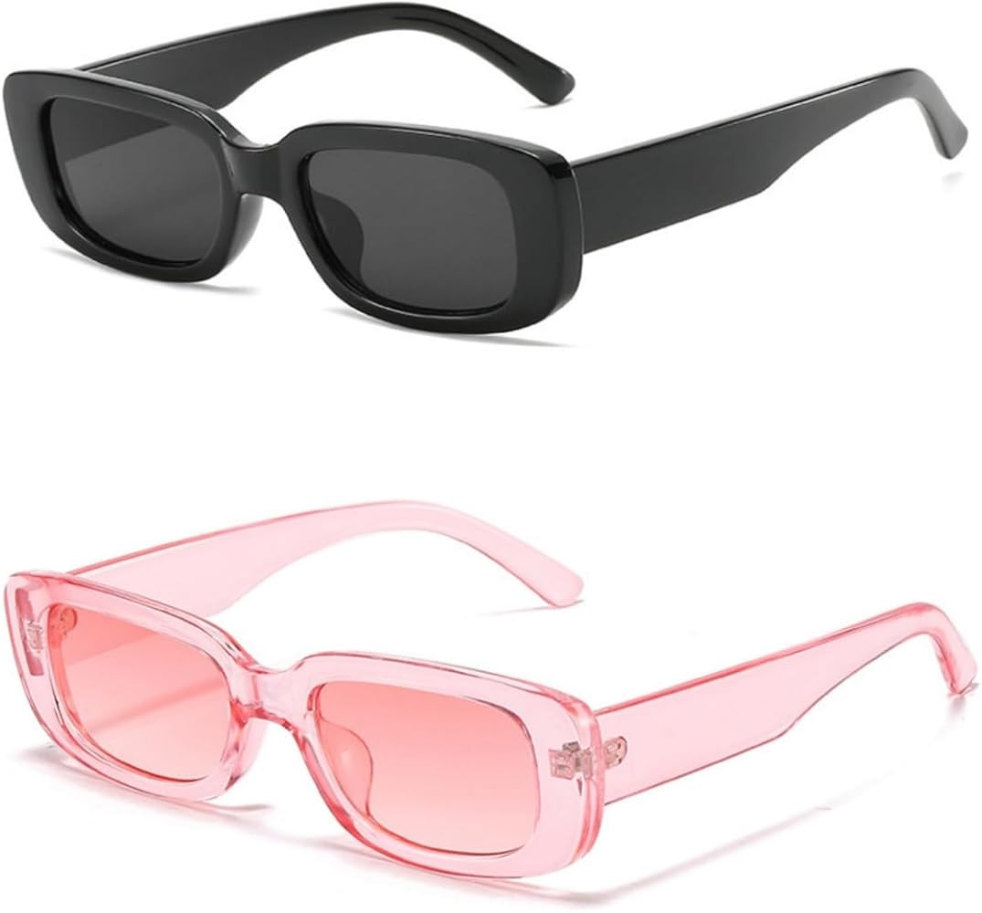 Amazon.com: IKANOO Retro Rectangle Sunglasses for Women Men Small Square Frame Trendy Y2K 90\u201... | Amazon (US)