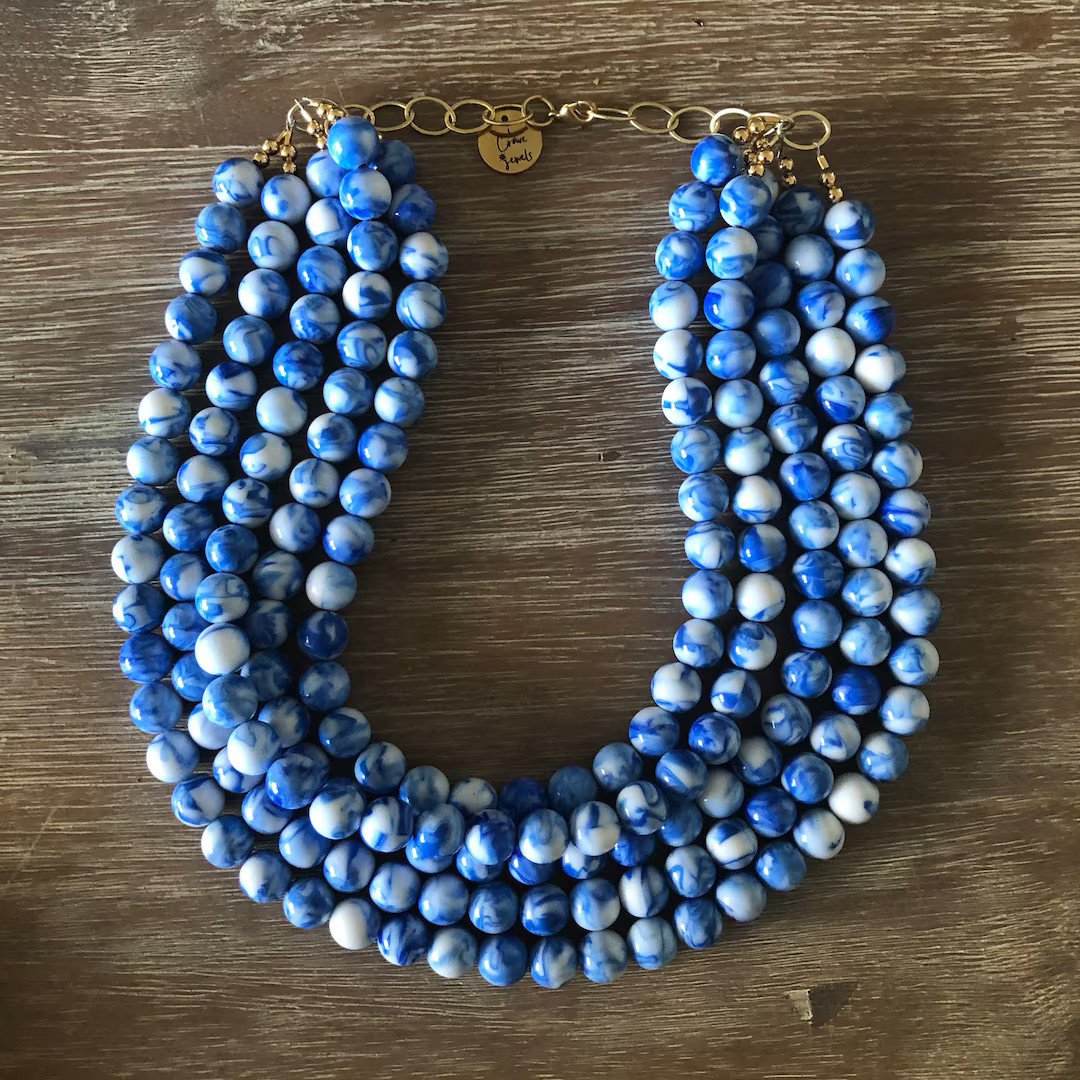 Statement Necklace Bridesmaid Jewelry Chinoiserie Collection Necklace Wedding Jewelry Statement J... | Etsy (US)