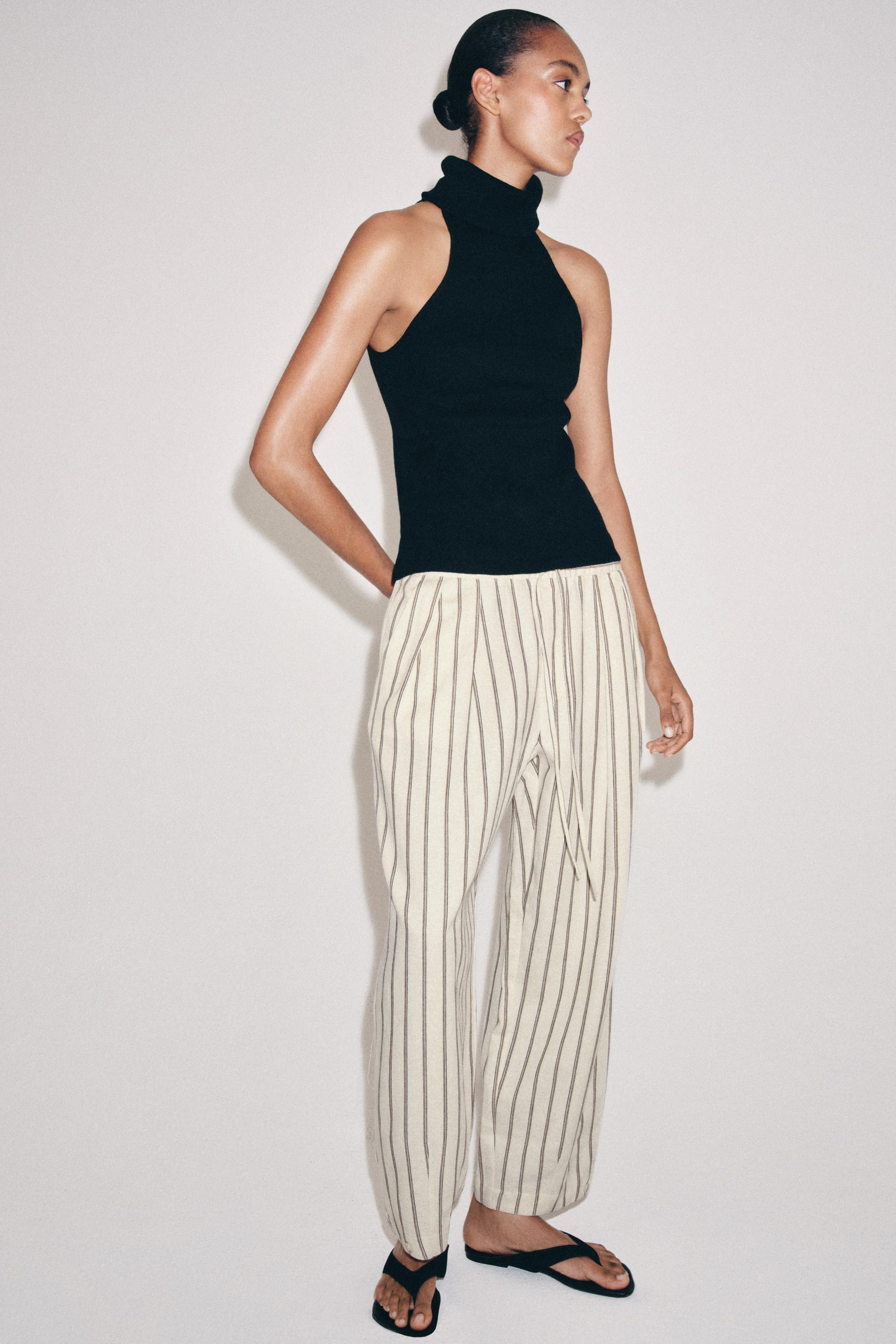 ZW COLLECTION STRIPED PYJAMA-STYLE TROUSERS | Zara UK