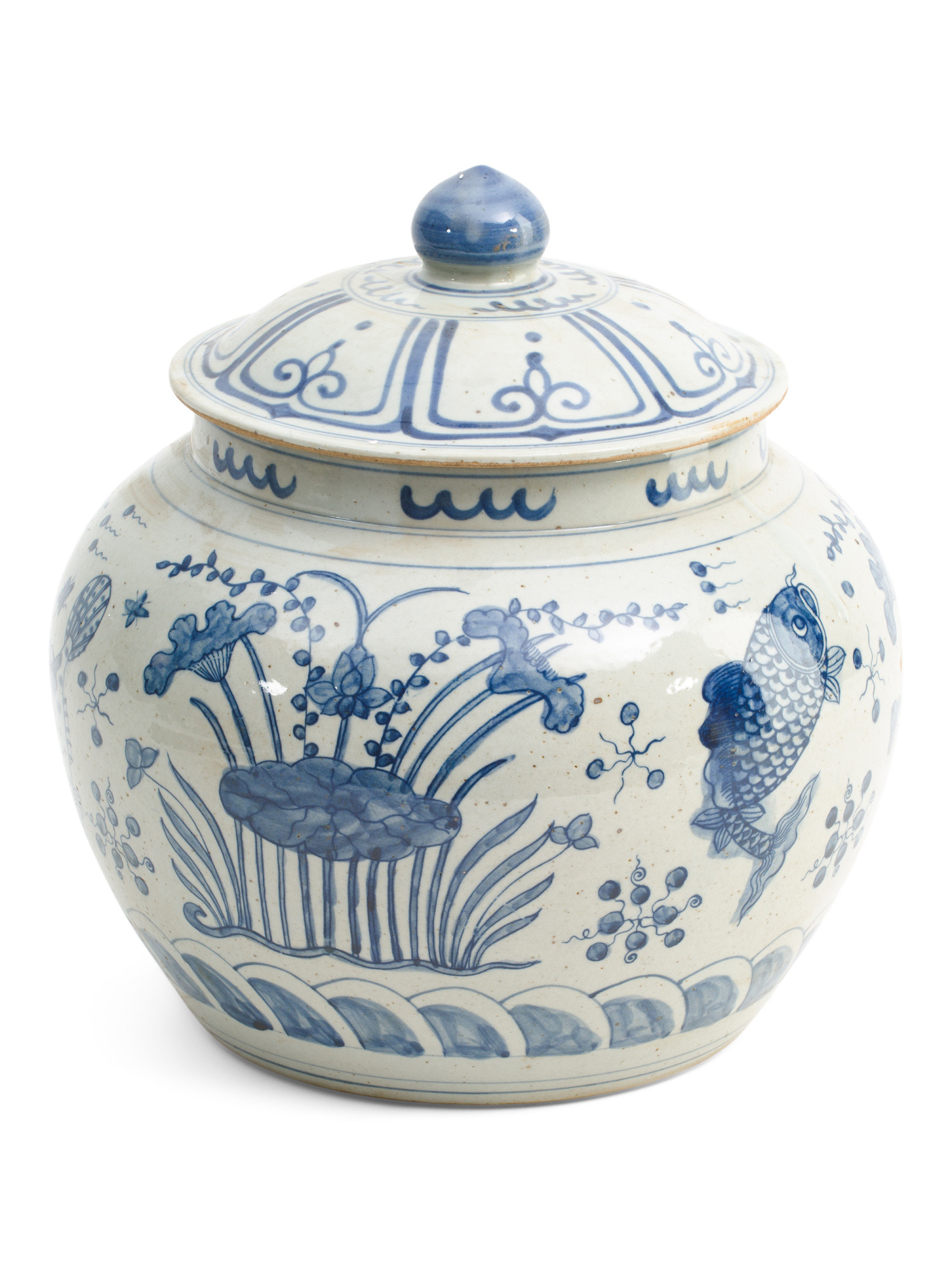 12in Ancestor Fish Lotus Rice Jar | Home | Marshalls | Marshalls