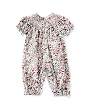 Edgehill Collection Baby Girls Smocked Floral Romper | Dillard's | Dillard's