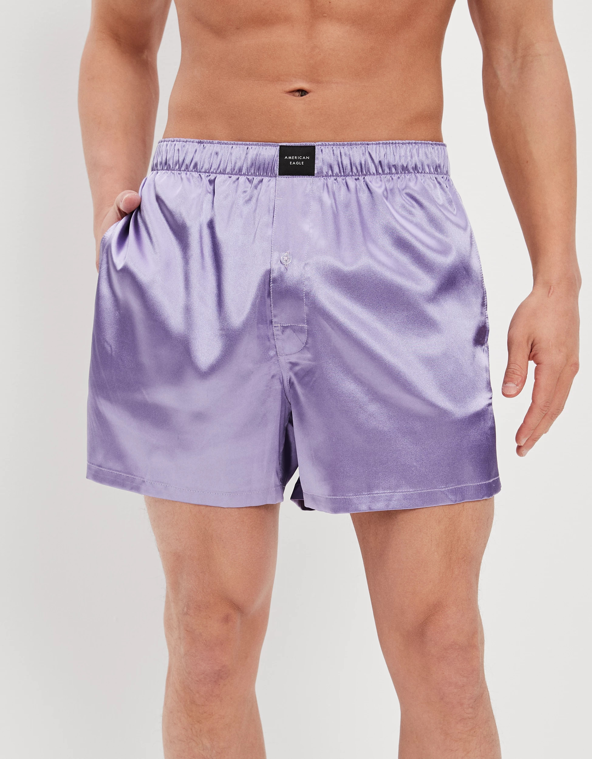 AEO Solid Satin Pocket Boxer Short | American Eagle Outfitters (US & CA)