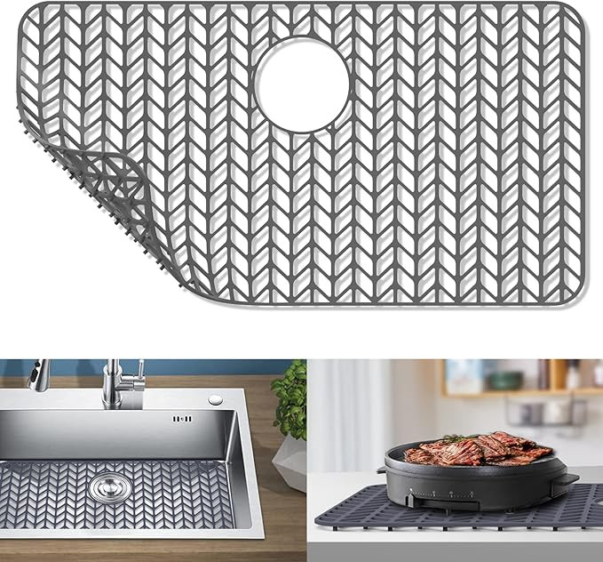 AWOKE Sink Protectors for Kitchen Sink, Kitchen Sink Protector Mat - 28.4"x15.2" Heat-Resistant S... | Amazon (US)