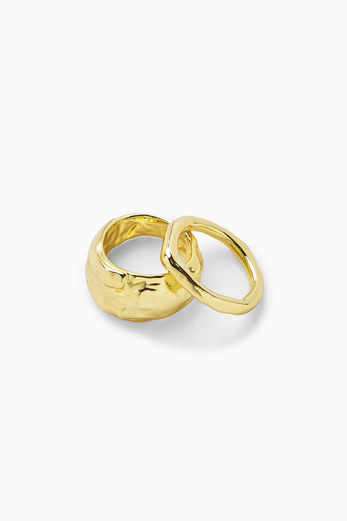 HAMMERED RING SET - GOLD - COS | COS UK