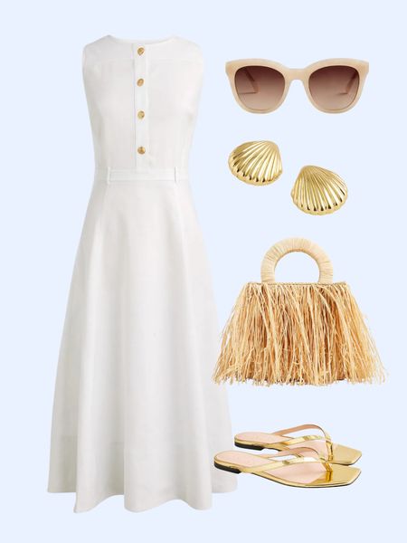 Spring chic! Beautiful white midi dress and straw bag ☀️

#LTKfindsunder50 #LTKfindsunder100 #LTKstyletip