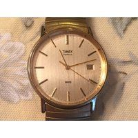Timex Watch, Gold Color Bezel, Stick Hour Markers, Date Window, Gold Color Expansion Band, Quartz Battery, Vintage Mens Watch | Etsy (US)