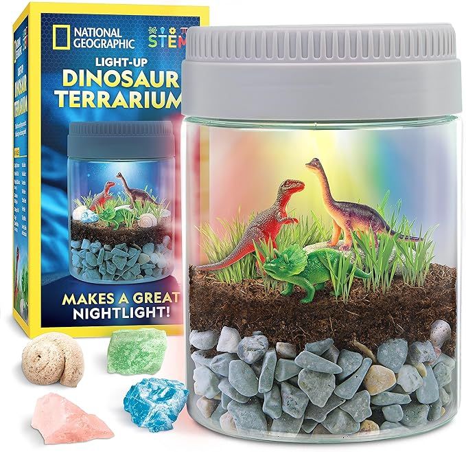 NATIONAL GEOGRAPHIC Dinosaur Terrarium Kit for Kids – Multicolor Light Up Terrarium Kit for Kid... | Amazon (US)