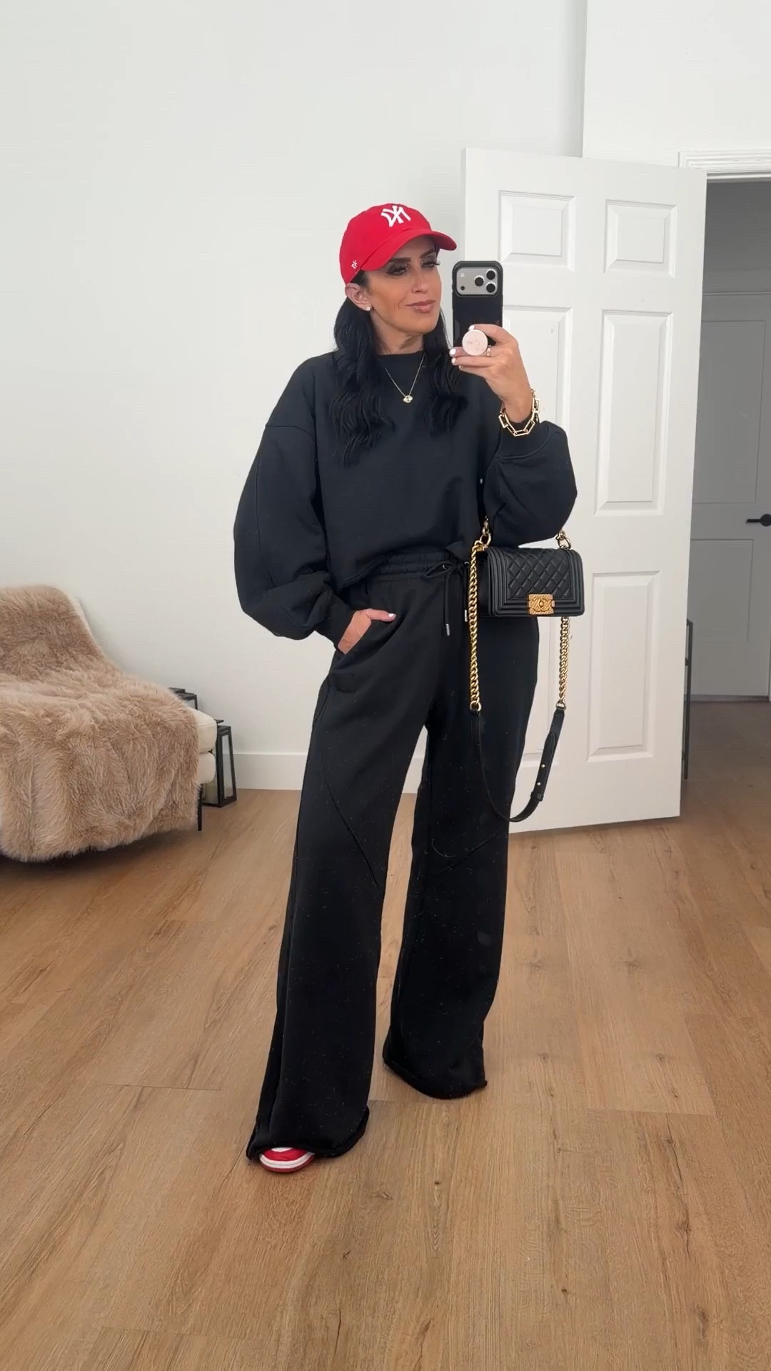 20% off with code lastshot 

Jordan Flight Fleece Women's Flared Pants wearing size medium. Jordan Flight Fleece Women's Mod-Crop Crew-Neck Sweatshirt size medium. 