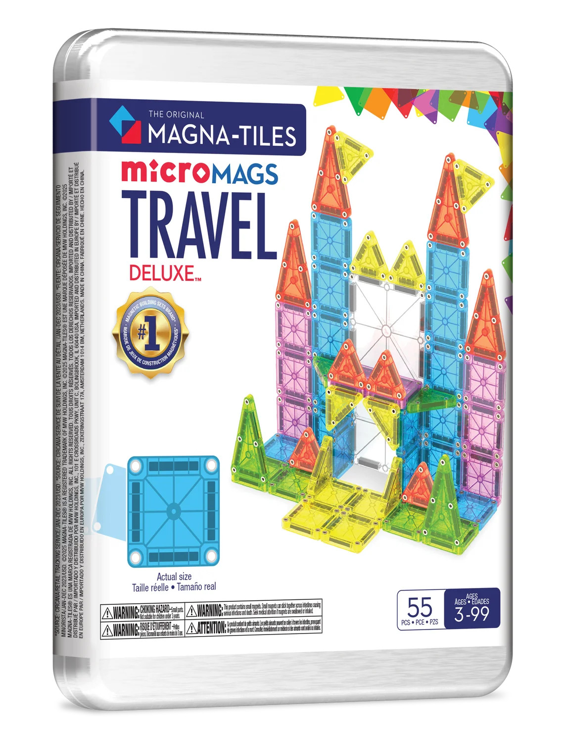 MAGNA-TILES® microMAGS Travel Set Deluxe 55-Piece Magnetic Construction Set, The Original Magnet... | Walmart (US)
