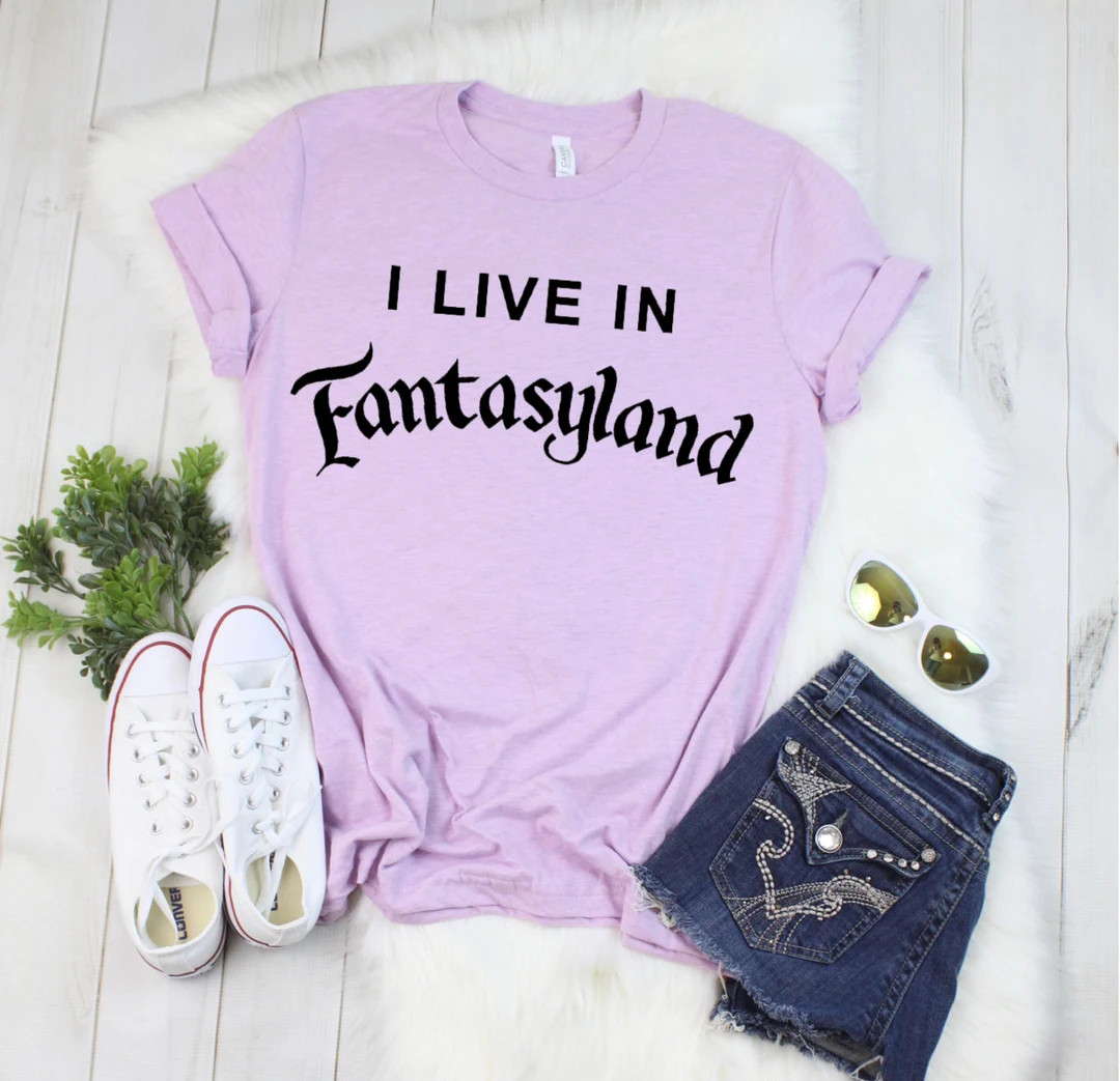 Disney Shirt, I Live in Fantasyland Shirt, Disney Girls Trip, Disney Family Matching Shirts, Disn... | Etsy (US)