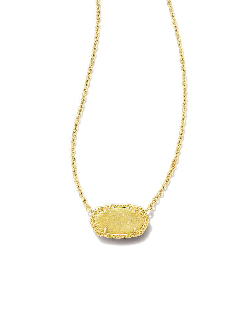 Elisa Gold Pendant Necklace in Light Yellow Drusy | Kendra Scott