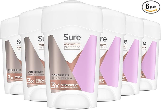 Sure Women Maximum Protection ConfidenceAntiperspirant Deodorant Cream Stick with 3x stronger* sw... | Amazon (UK)