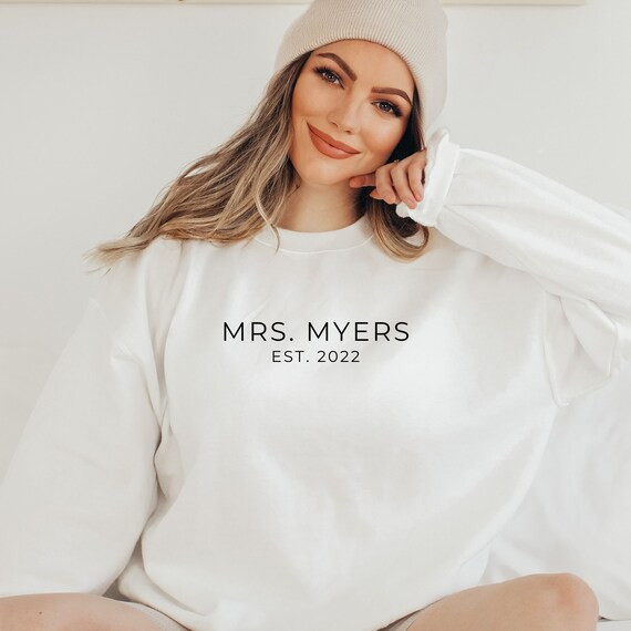 MRS Sweatshirt Crewneck | Custom Last Name Shirt | Engagement Gift | Fiancée/Wifey Gift | Bride ... | Etsy (US)