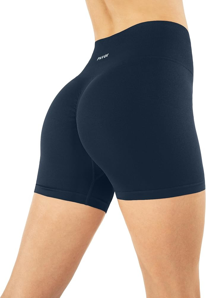 Seamless Shorts | Sculpting Compression High Waisted 4.5" & 6" Scrunch Butt Ribbed SculptForm Bik... | Amazon (US)