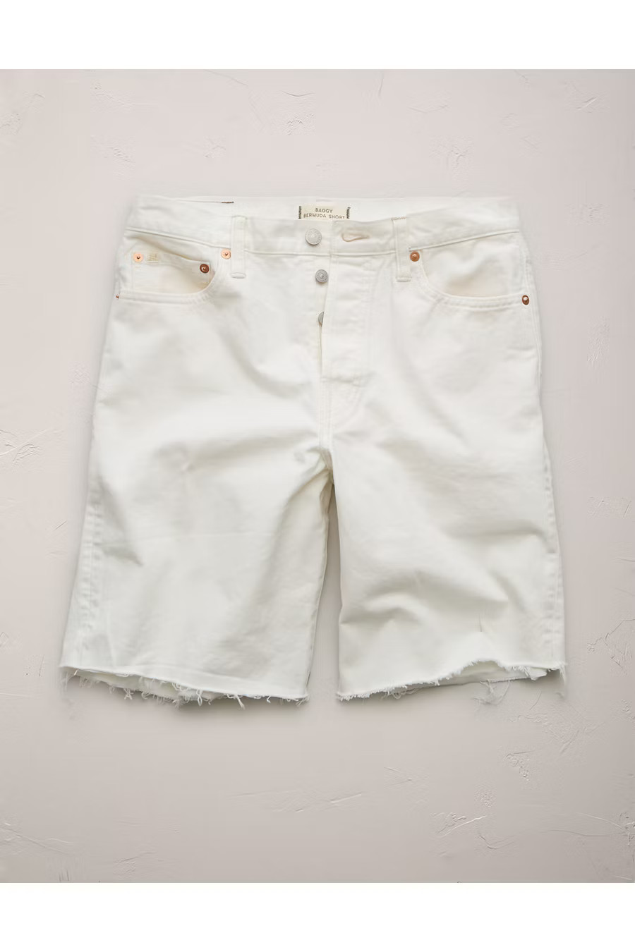 AE77 Premium Baggy Bermuda Denim Short NULL White 27 | American Eagle Outfitters (US & CA)
