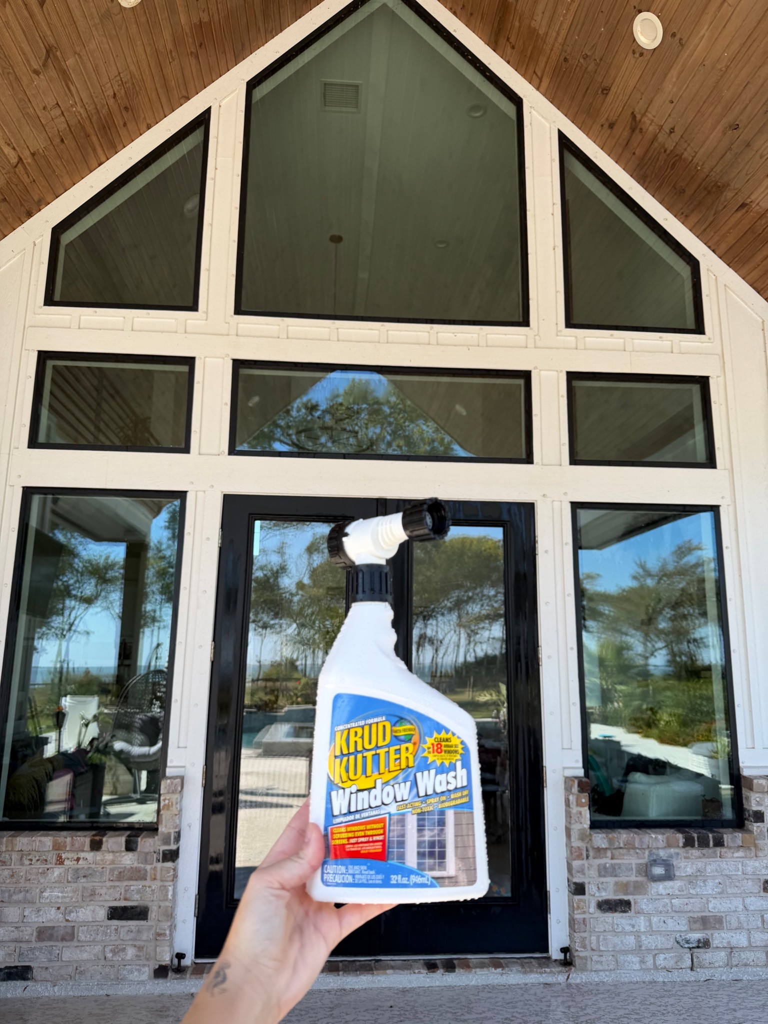 Outdoor spray on window cleaner! It got my windows decently clean for $8. They aren’t perfect but it’s much better than before.

#LTKHome