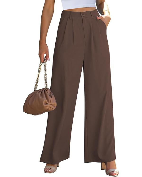 GRAPENT Wide Leg Pants for Women Work Business Casual High Waisted Dressy Pants Flowy Trousers Of... | Amazon (US)