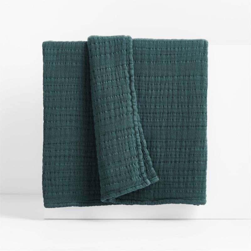 Solid Gauze 70"x55" Sea Green Throw Blanket + Reviews | Crate & Barrel | Crate & Barrel