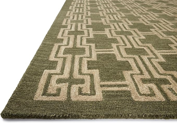 Loloi Jeremiah Brent Barrow Collection BAR-02 Moss/Beige 7'-9" x 9'-9" Area Rug | Amazon (US)