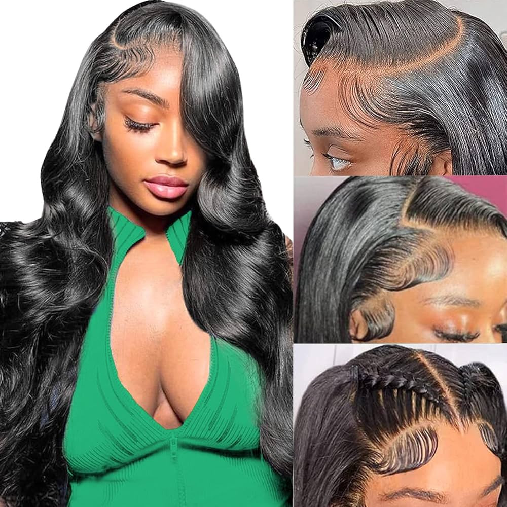 13x6 Lace Front Wigs Human Hair Pre Plucked 180 Density 26 Inch HD Body Wave Lace Front Wigs Huma... | Amazon (US)