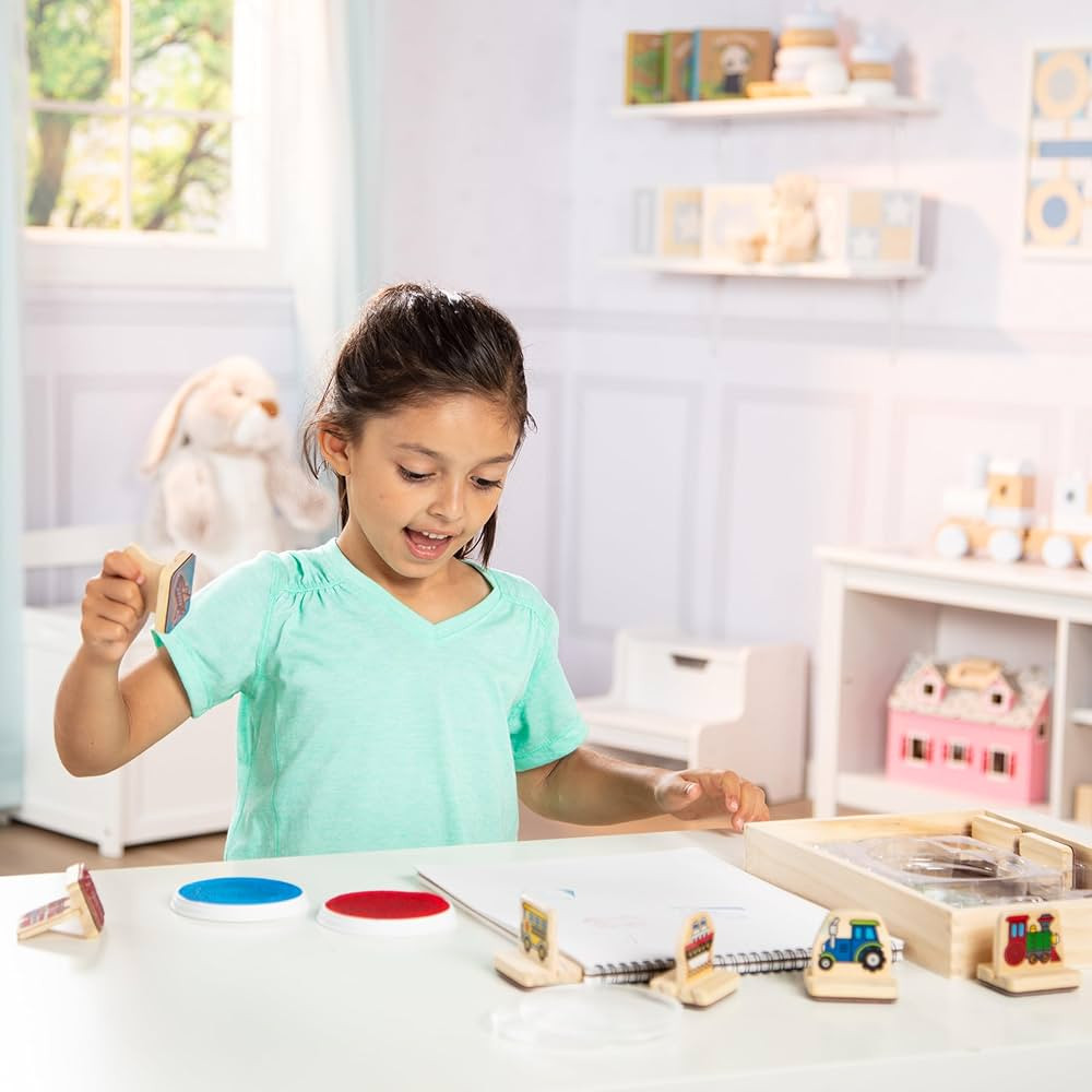 Melissa & Doug My First Wooden Stamp Set - Vehicles | Amazon (US)