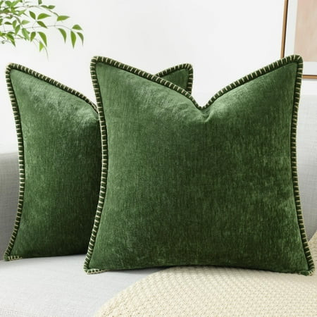 decorUhome Chenille Throw Pillow Covers 26x26 Set of 2, Soft Farmhouse Decorative Pillow Covers, Forest Elf(Pillow Cover Only, No Inserts Included) | Walmart (US)