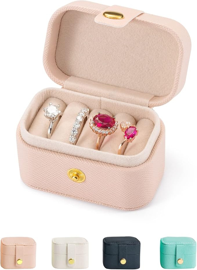 Travel Jewelry Ring Case,Small Jewelry Ring Box,Ring Holder,Mini Travel Jewelry Case Portable Rin... | Amazon (US)