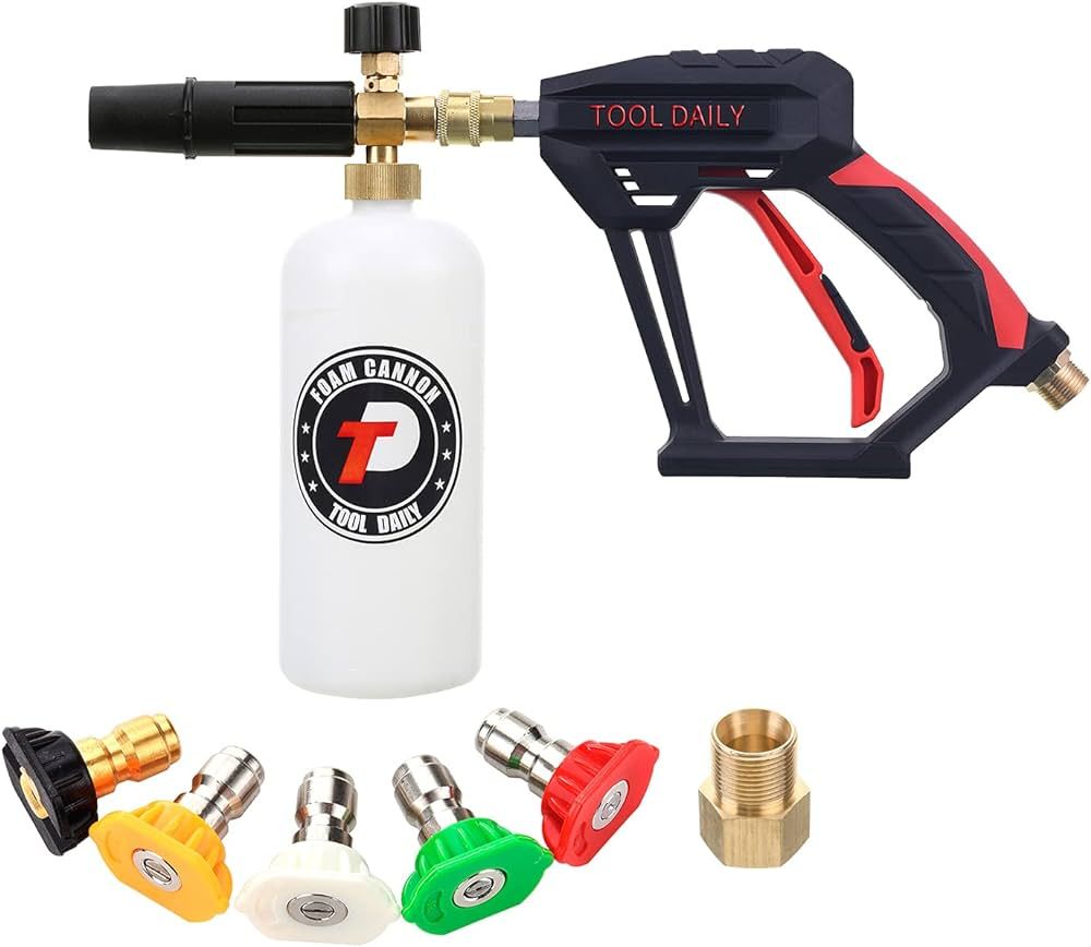 Tool Daily Short Pressure Washer Gun with Foam Cannon, 1/4 Inch Quick Connector, with 5 Pressure ... | Amazon (US)