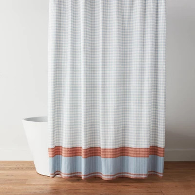 Gingham Plaid Shower Curtain Blue - Threshold™ | Target