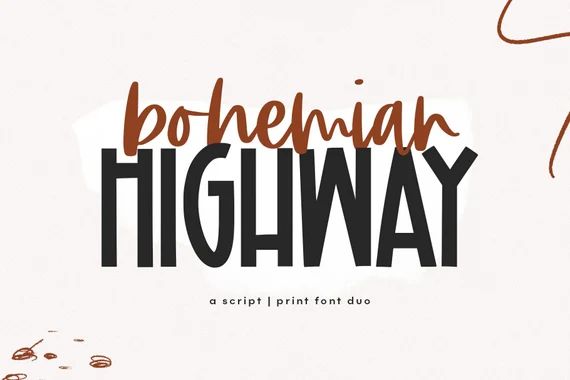 Bohemian Highway Font Duo  A Script & Print Handwritten Font | Etsy | Etsy (US)