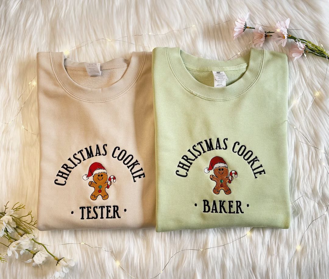 Embroidered Christmas Cookie Baker Gingerbread Sweatshirt - Etsy | Etsy (US)