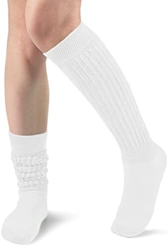 Witwot Slouch Socks Women Knit Knee High Boot Long Tube Scrunch Sock for Woman | Amazon (US)