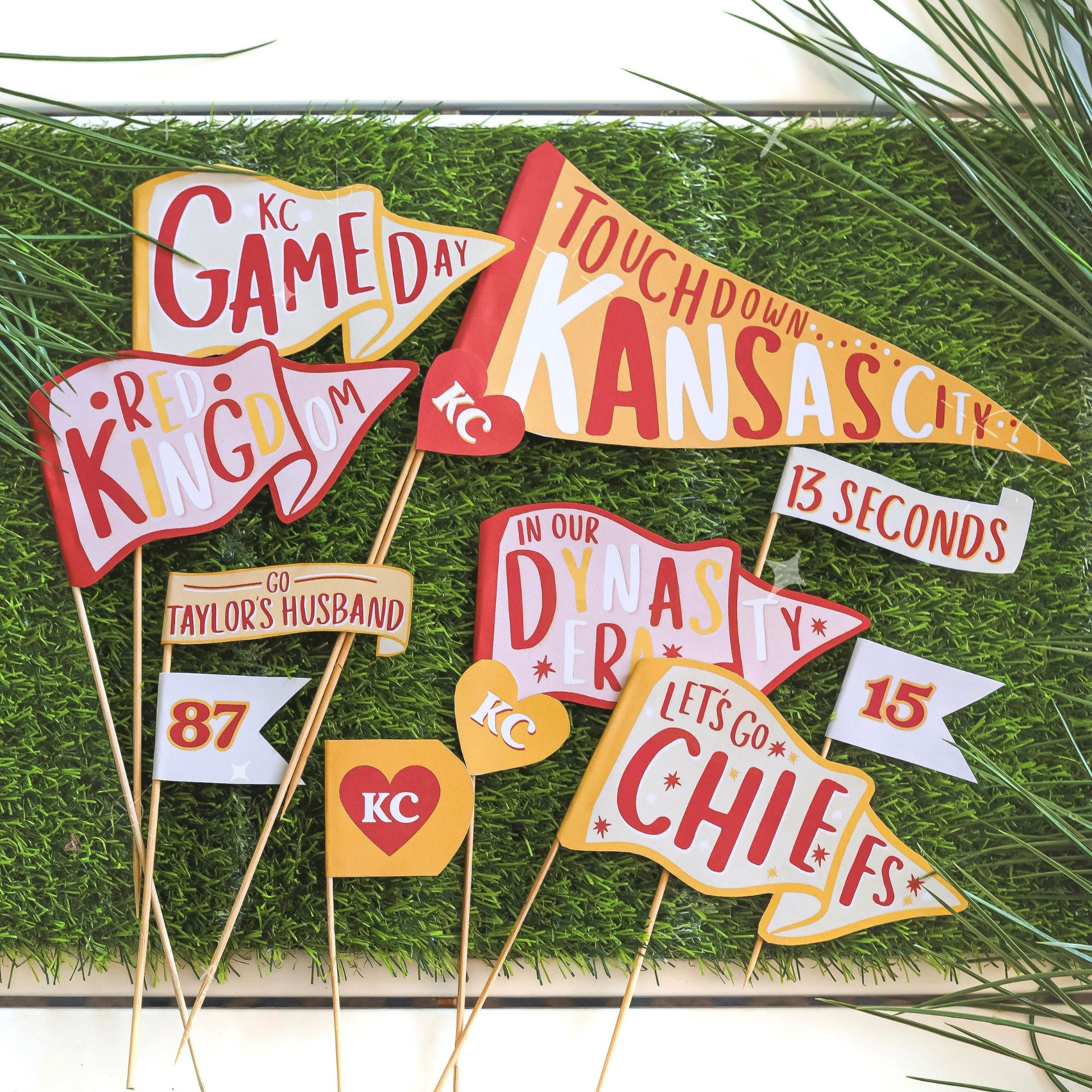 Calling all Kansas City Chiefs fans! If your game day setup could use a little something extra, these printable red + gold pennant flags are such a fun finishing touch. Use them as food picks, cupcake toppers, drink garnishes, or mini decorations for your watch party or tailgate.

#KansasCityFootball #ChiefsKingdom #GameDay #GameDayDecor #FootballDecor #TailgateParty #FootballPartyDecor #FootballSeason #PrintableDecor 

 #LTKSeasonal #LTKHome