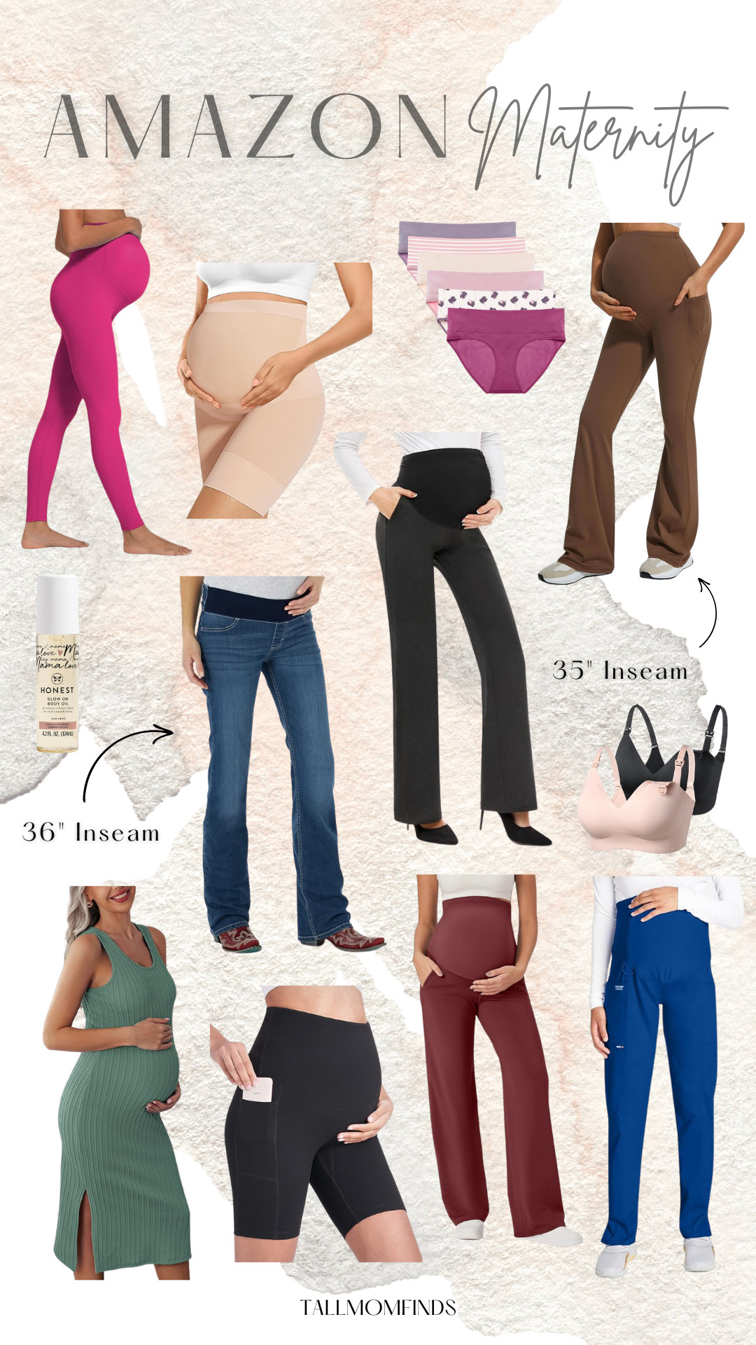 Tall maternity options on amazon up to 36' inseam! Jeans, yoga pants, leggings, dresses and more! pregnancy bump 

 #LTKActive #LTKBaby #LTKBump
