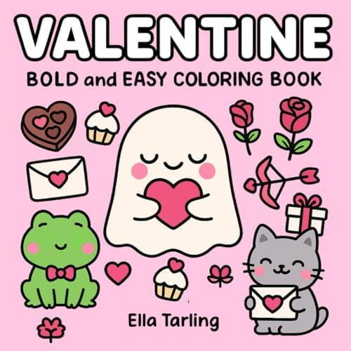 Valentine – Bold and Easy Coloring Book for Kids and Adults | Amazon (US)